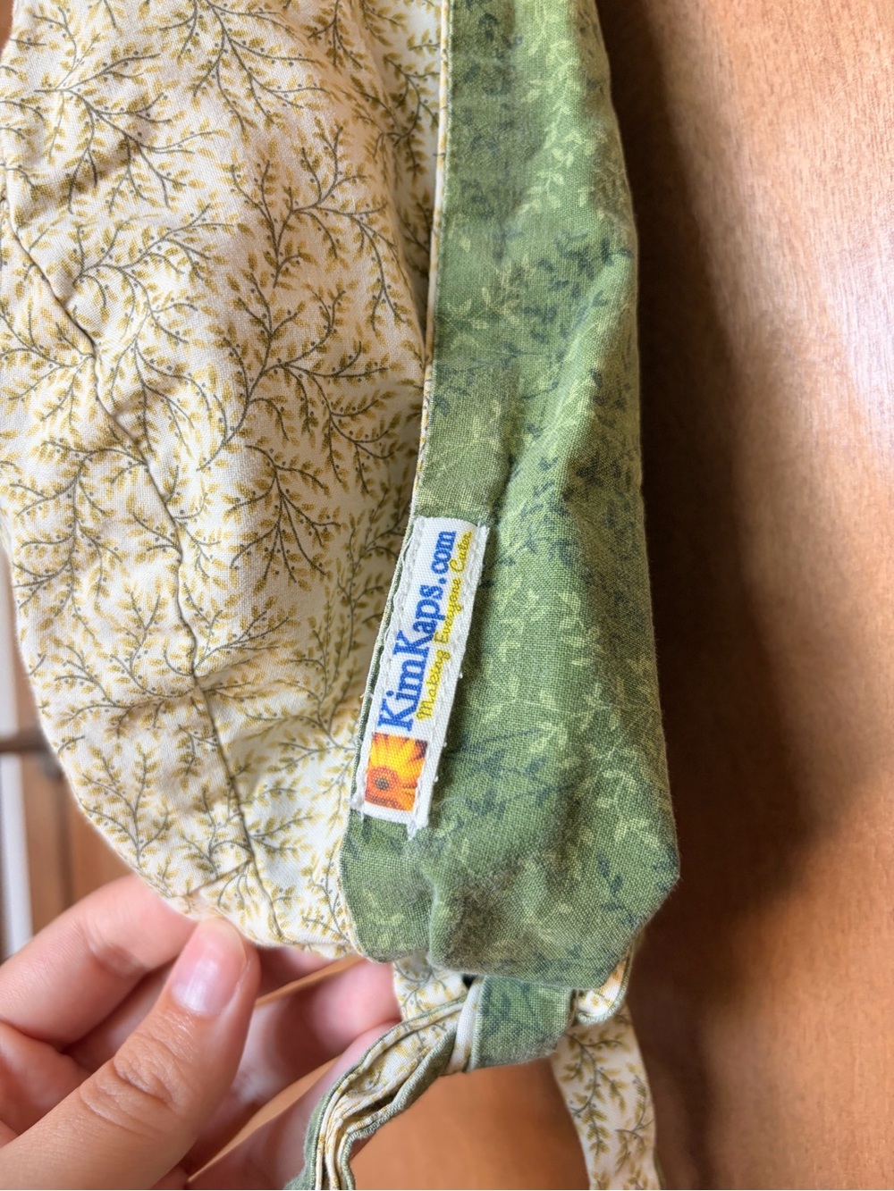 KimsKaps Reversible Cotton Scrub Cap in Green and Yellow Floral